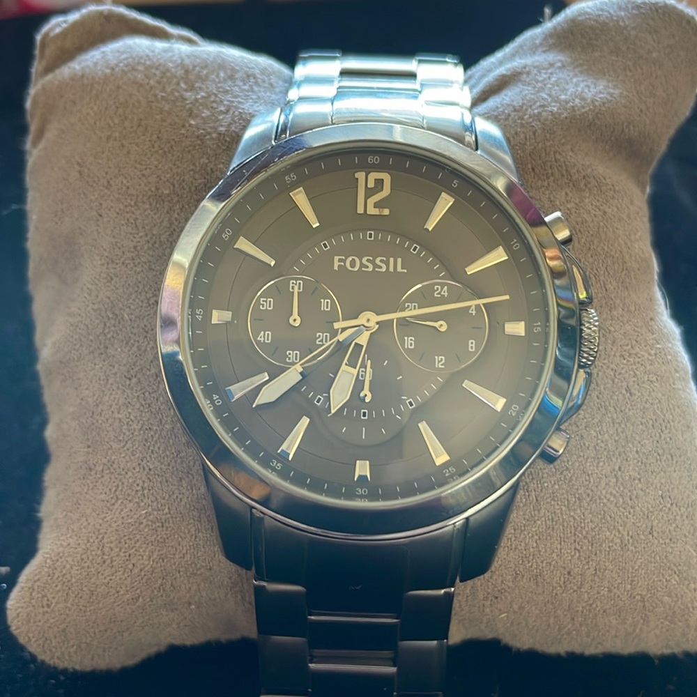 Fossil chronograph men’s watch black stainless steel